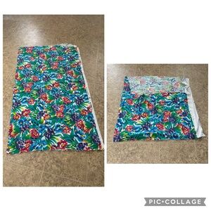 2 yards x 60" Tandem  blue, pink, purple,  green, black, white knit fabric.